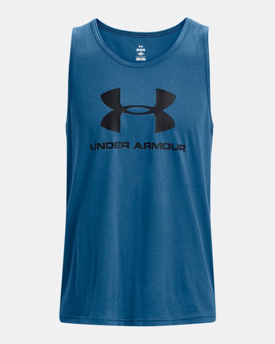 เสื้อกล้าม UA Sportstyle Logo สำหรับผู้ชาย in Blue image number 4
